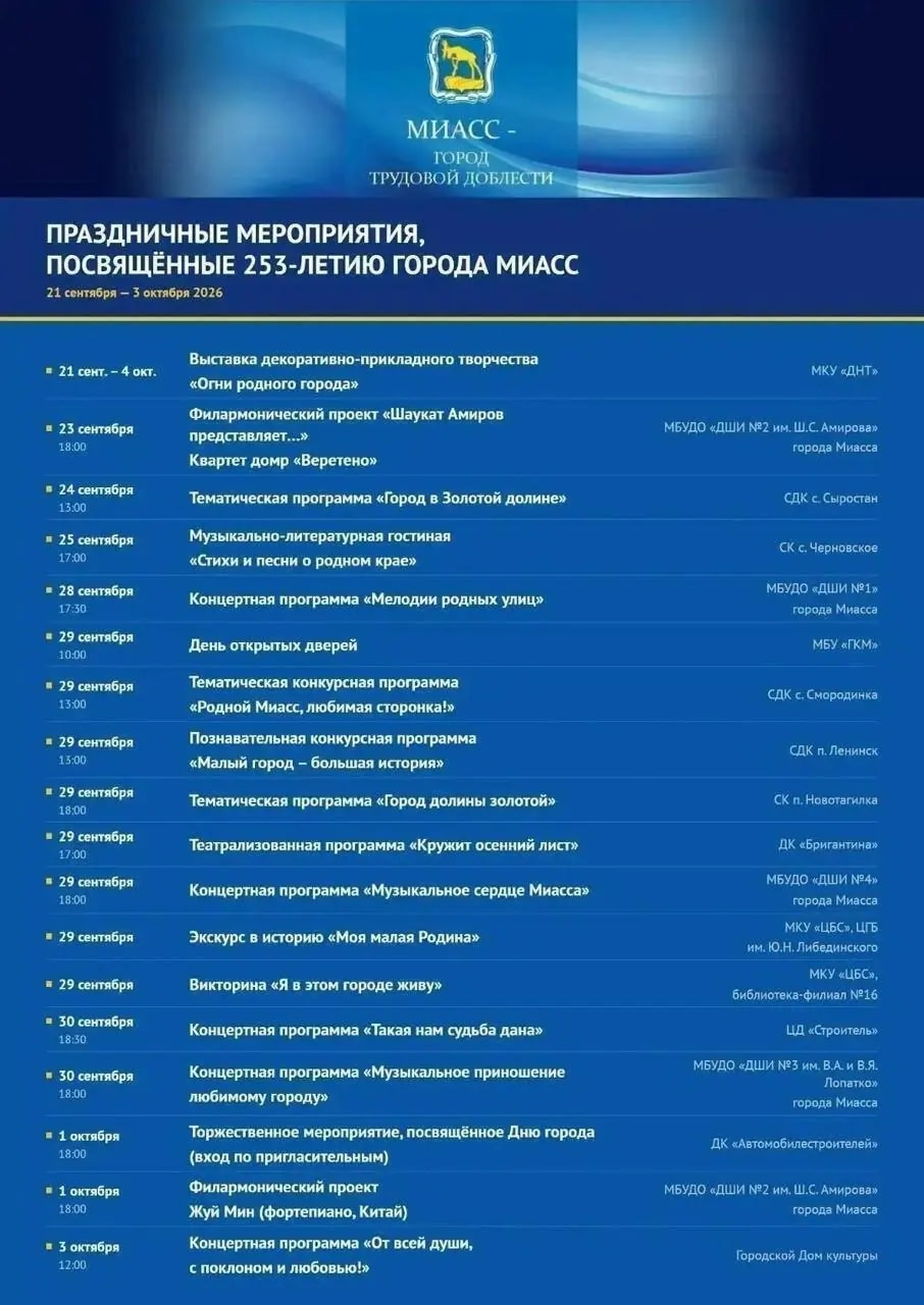 В Миассе День города пройдёт без гулянья и салюта